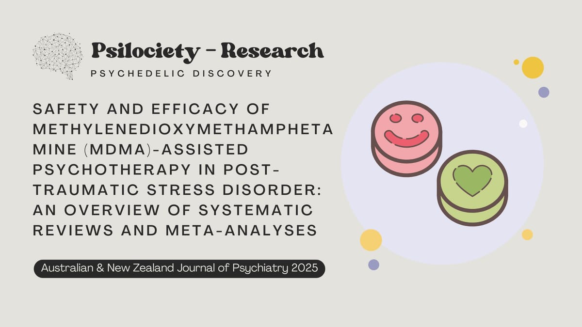 Safety and Efficacy of Methylenedioxymethamphetamine (MDMA)-Assisted Psychotherapy in Post-Traumatic Stress Disorder: An Overview of Systematic Reviews and Meta-Analyses